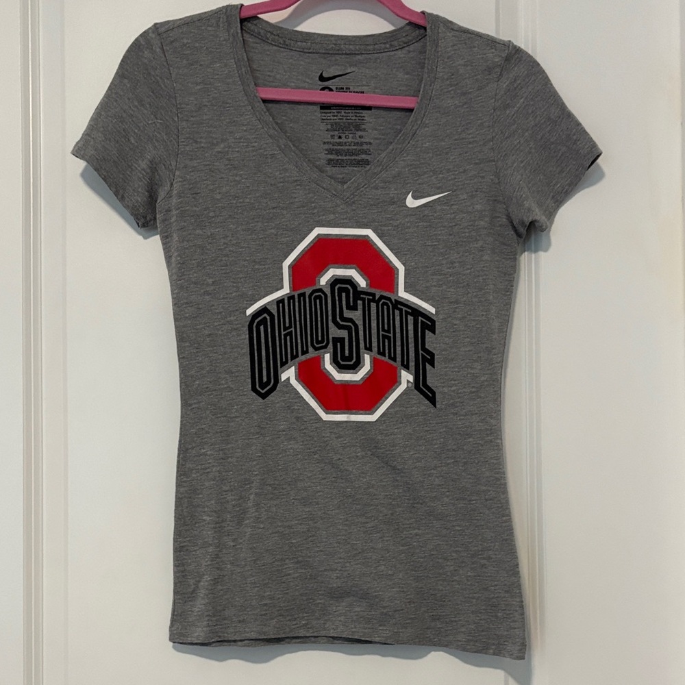 Nike Women's Gray Ohio State V-Neck Tee